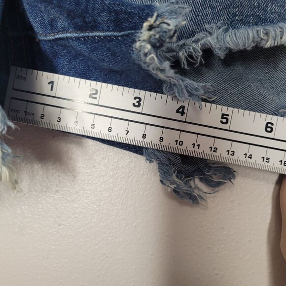 Kut From the Kloth Jane high rise frayed hem long shorts size 14 - Picture 6 of 7